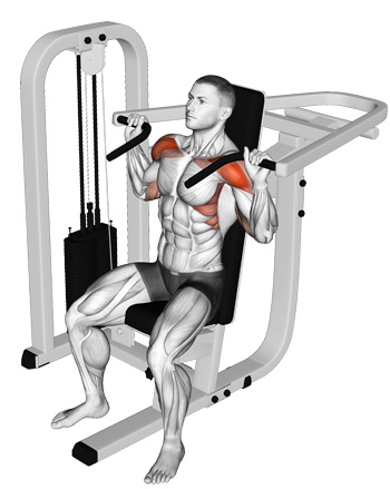 overhead machine press shoulder workout