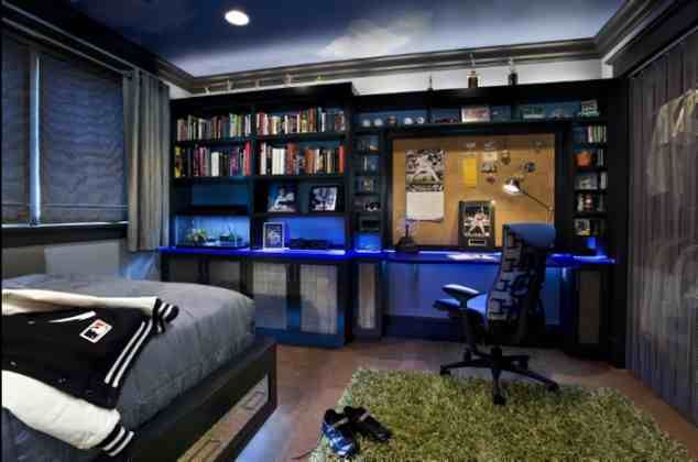 Modern room with LED lights