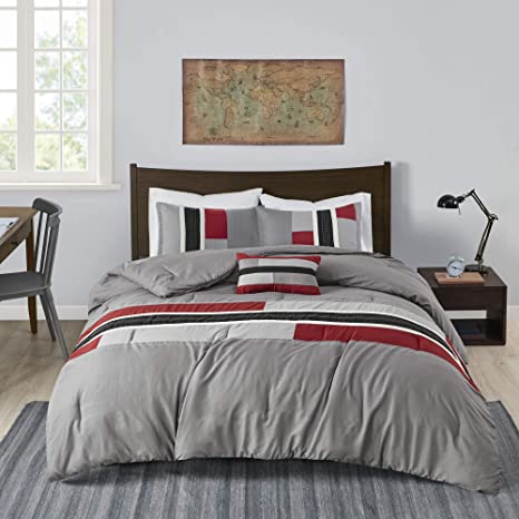 modern geometric striped comforter set