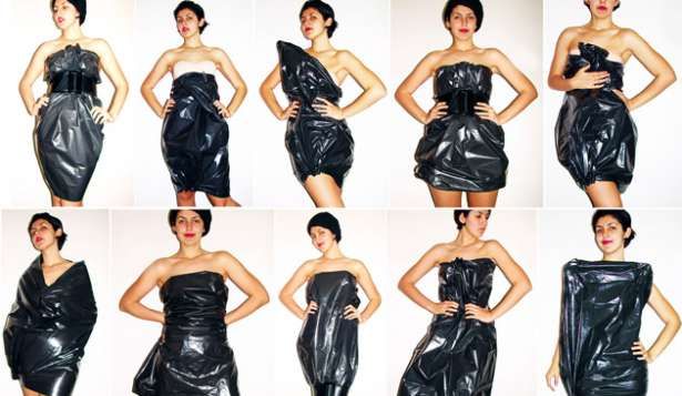 DIY trash bag halloween costume dress