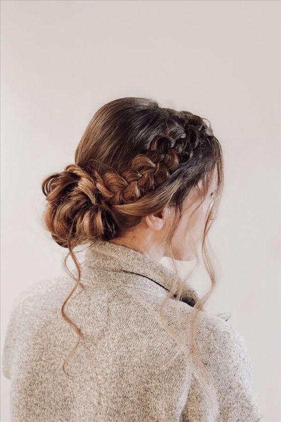 braided bun braid hairstyles for teenage girls