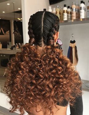 half french braid curly hairstyle