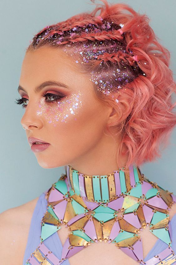 festival makeup ideas with glitter