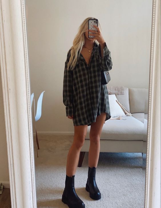 oversized flannel outfits for girls