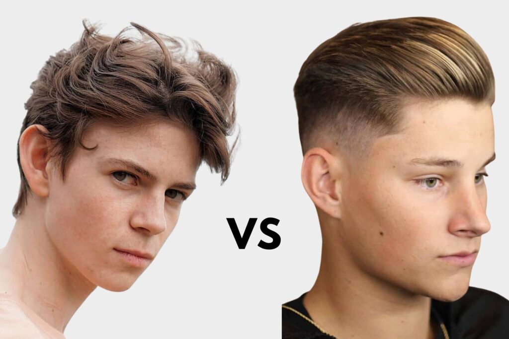 messy vs neat hairstyle for teenage guys