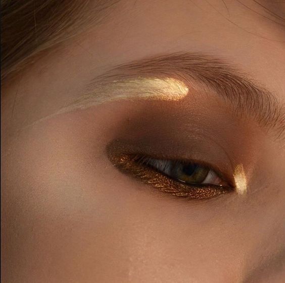 brushed gold eye makeup