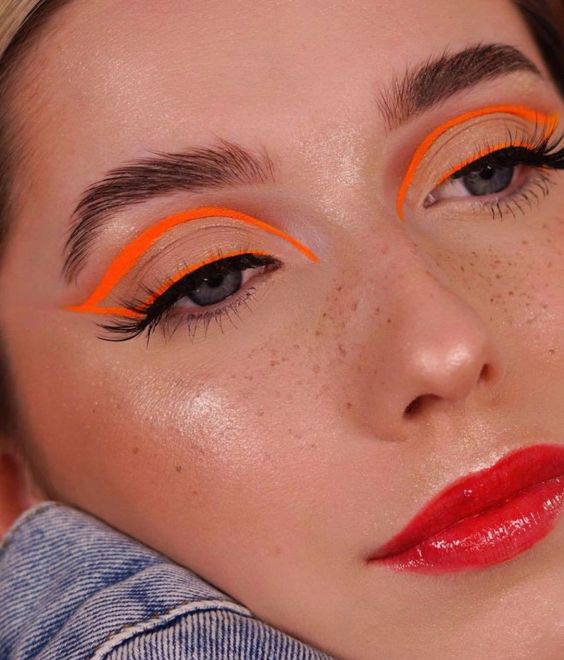 orange eyeliner makeup ideas