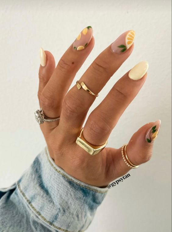 lemons summer nail designs for teens