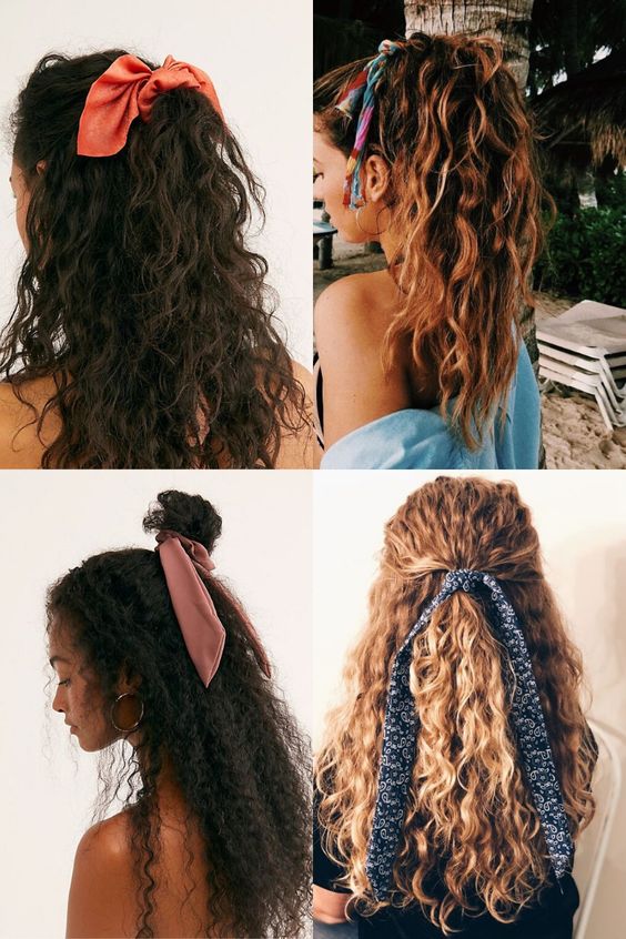 curly scarf hairstyles for homecoming