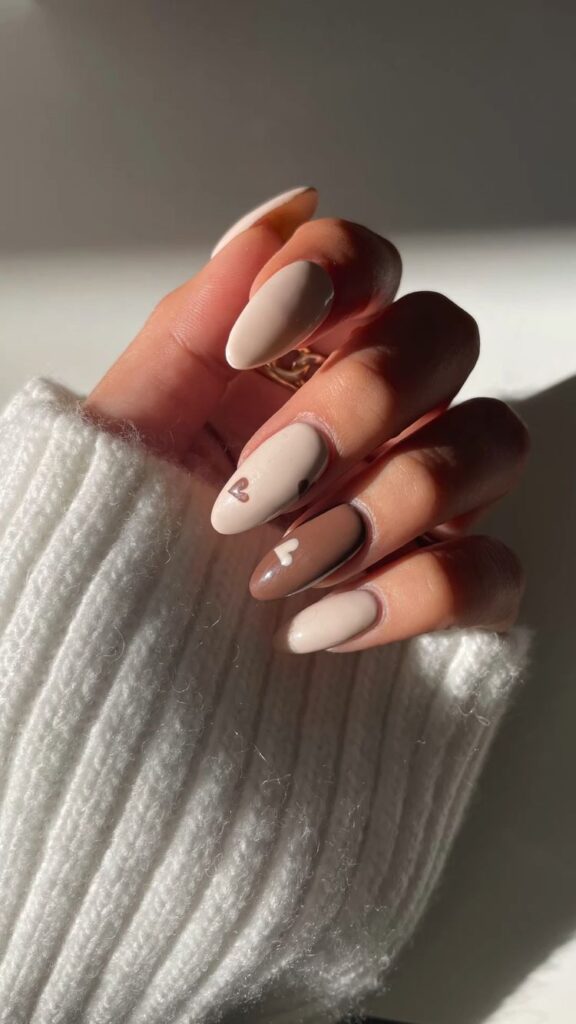 fall nail designs for teens with hearts