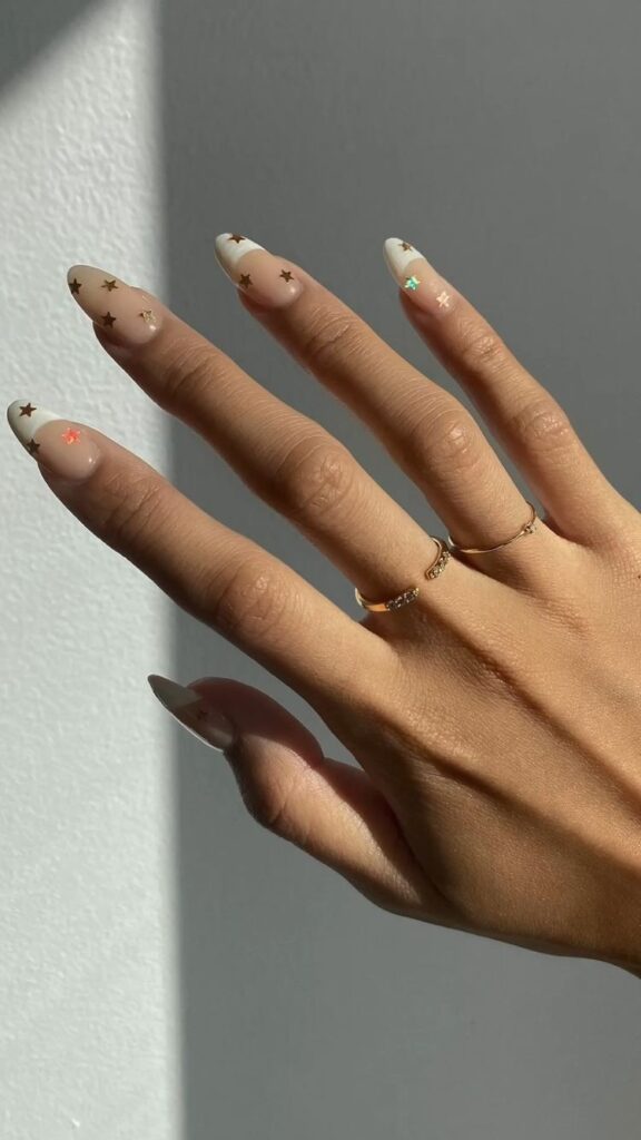 fall nails with stars