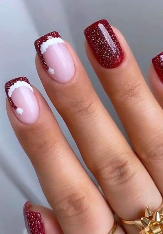 Santa hat nails for teens