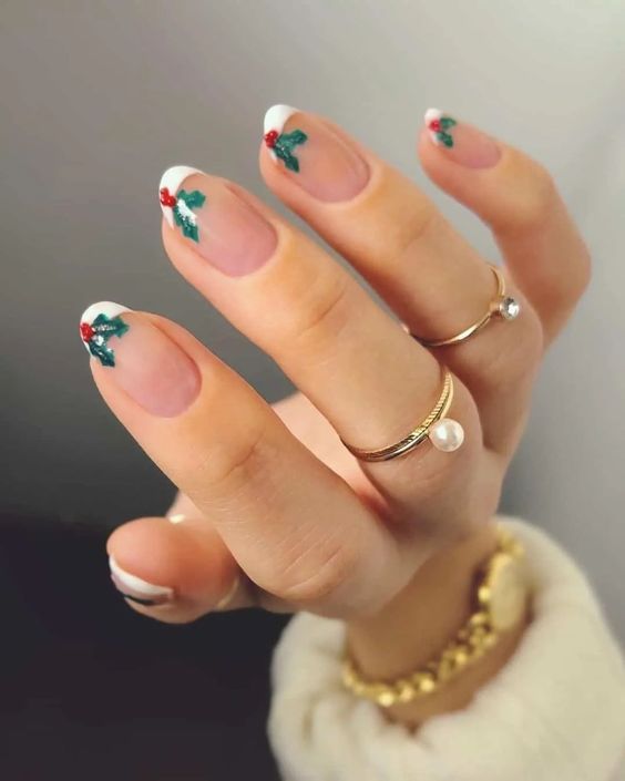 mistletoe nail designs 