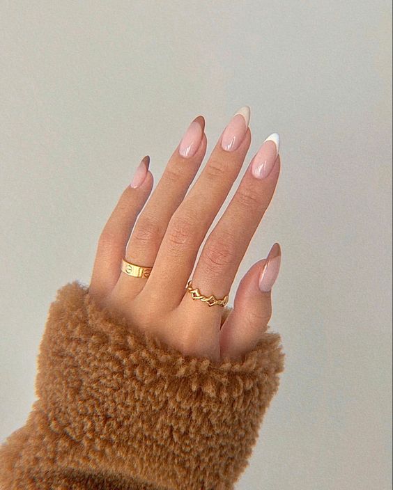 simple fall french tip nails for teens