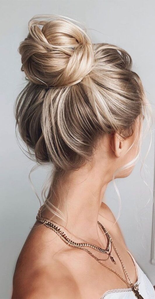 high bun updo homecoming hairstyles