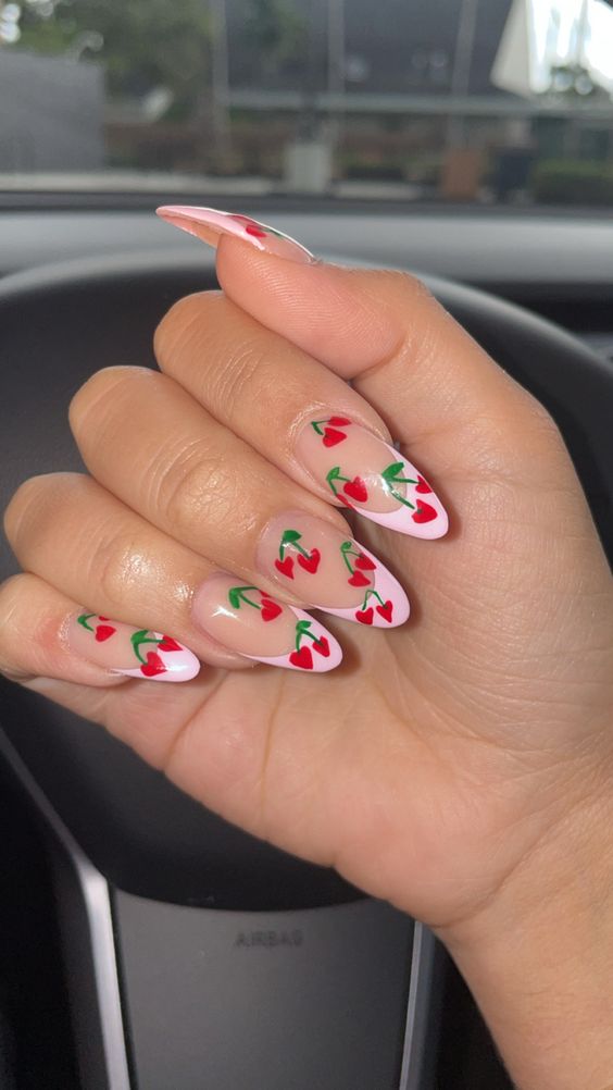 cherry nail designs for summer