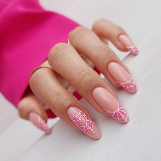 pink halloween nail ideas for teens