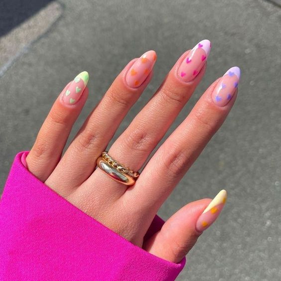 summer nail designs with hearts