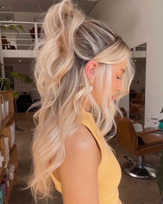 half up half down homecoming hairstyles for long hair