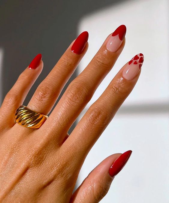 homecoming nail ideas for red dress