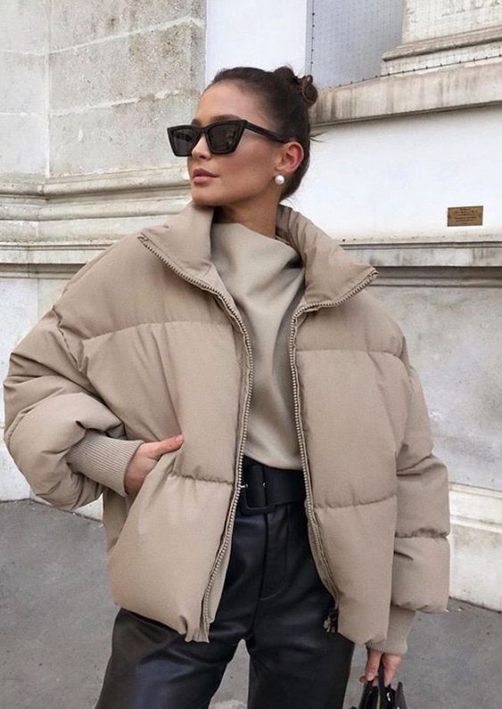 neutral puffer jacket 