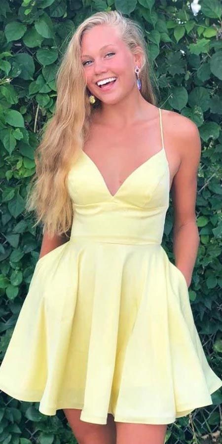 yellow dress for homecoming