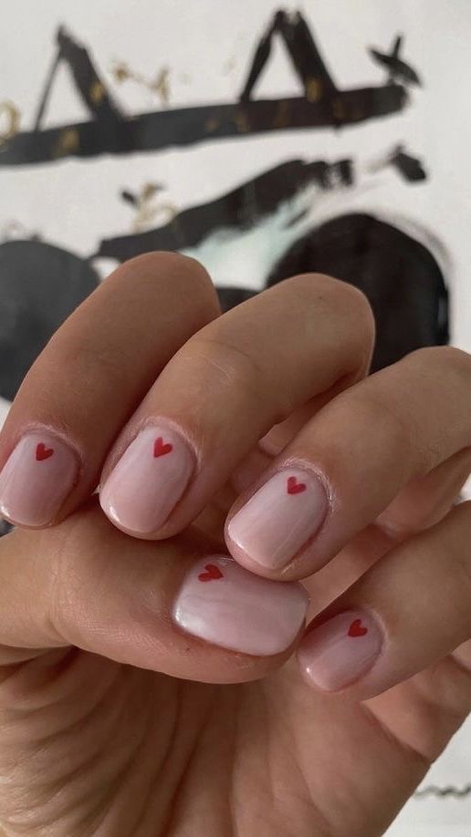 homecoming nail ideas with hearts