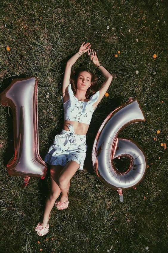 Teenage Girl with Balloons and a Birthday Cake Posing on a Pink Background  Stock Photo - Image of fairy, holding: 156435978