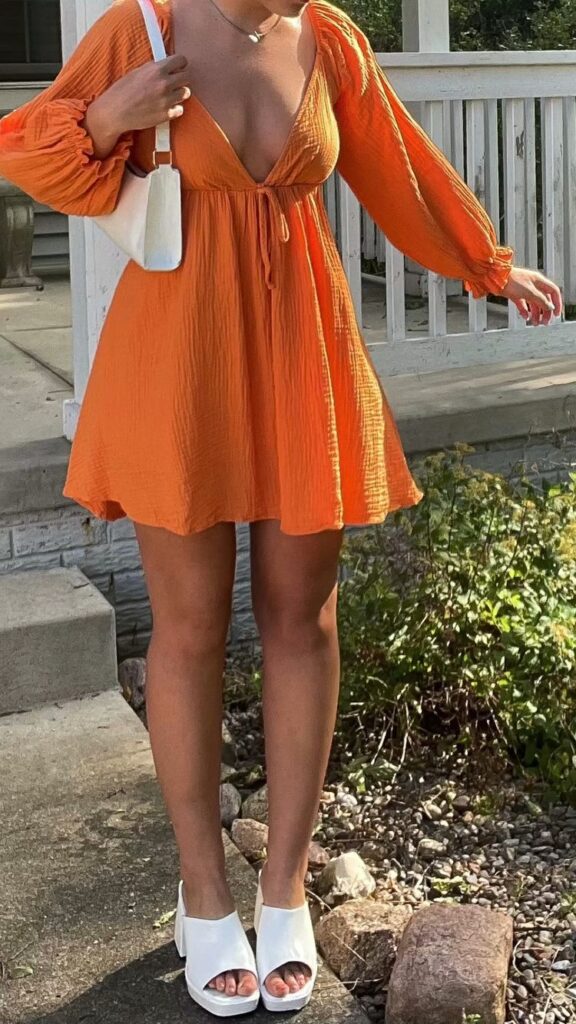 orange homecoming dress