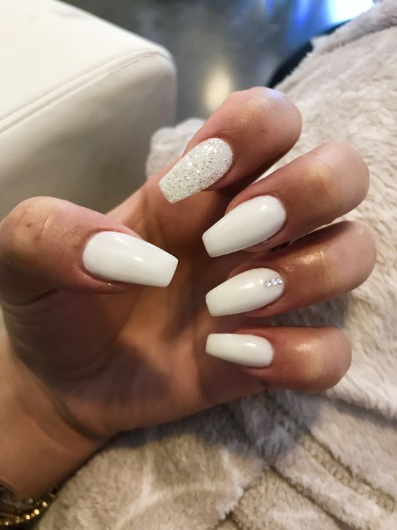 white homecoming nails