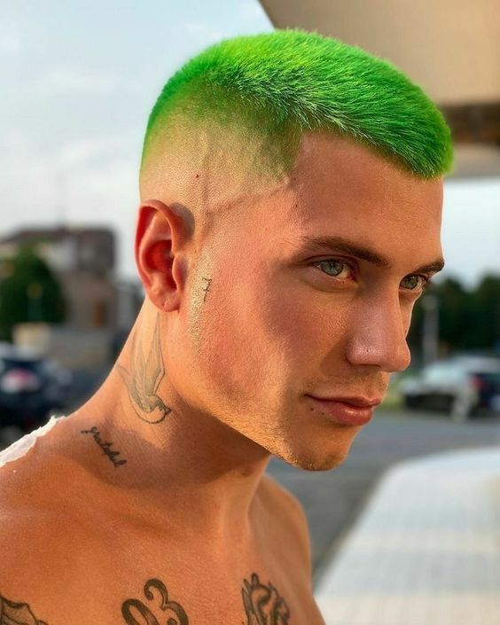 colored buzz cut for guys