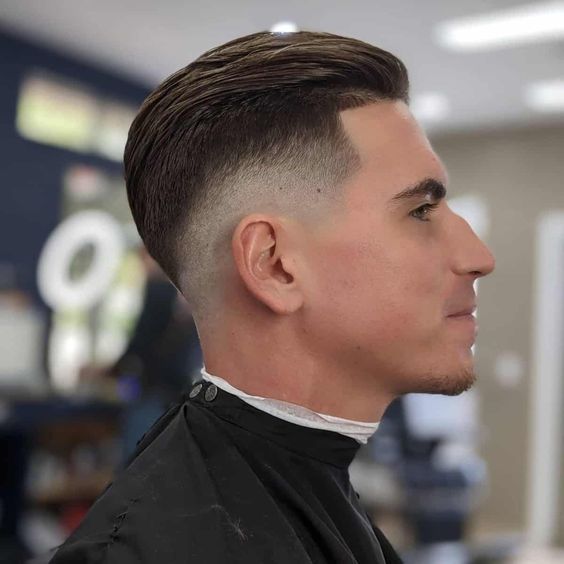 slicked back fade hairstyles