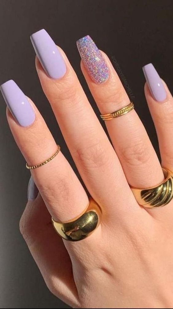 lavender homecoming nail ideas