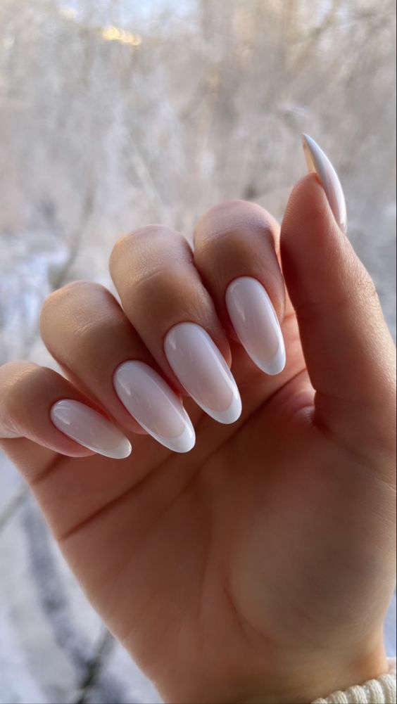 nude french tip nails