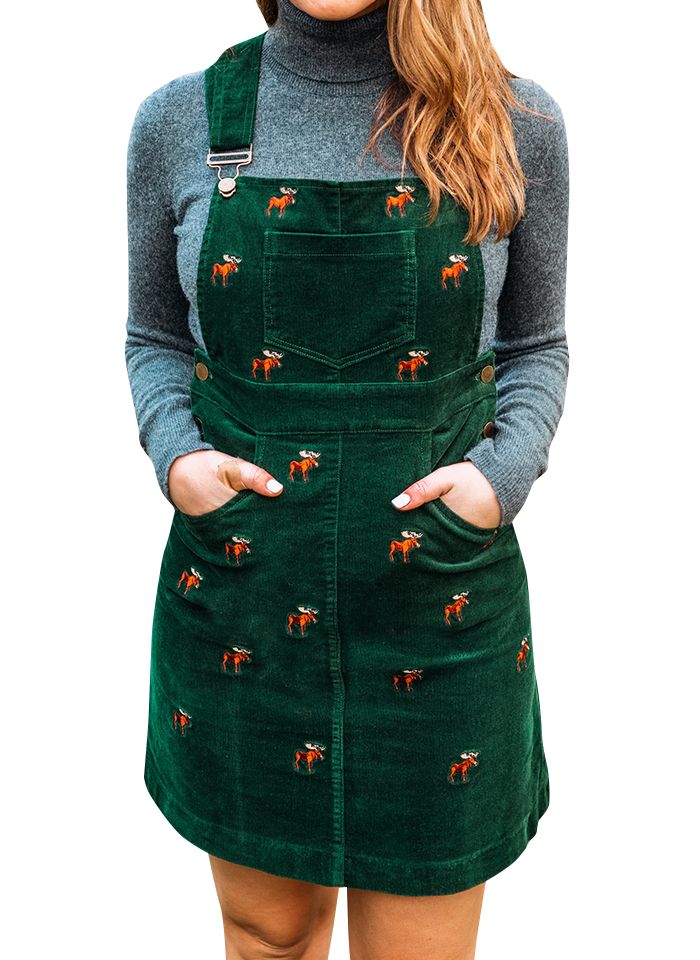 moose design green overall jumper