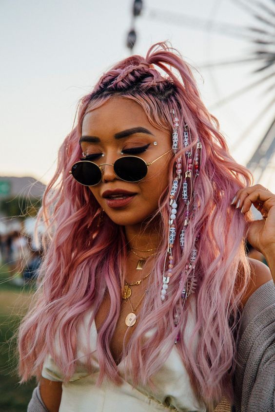 pink Coachella hairstyles