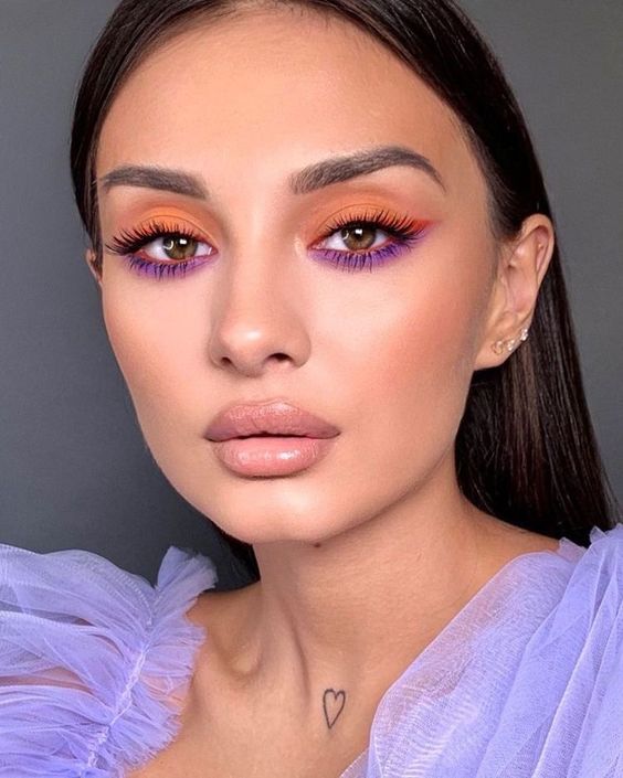 orange and purple makeup