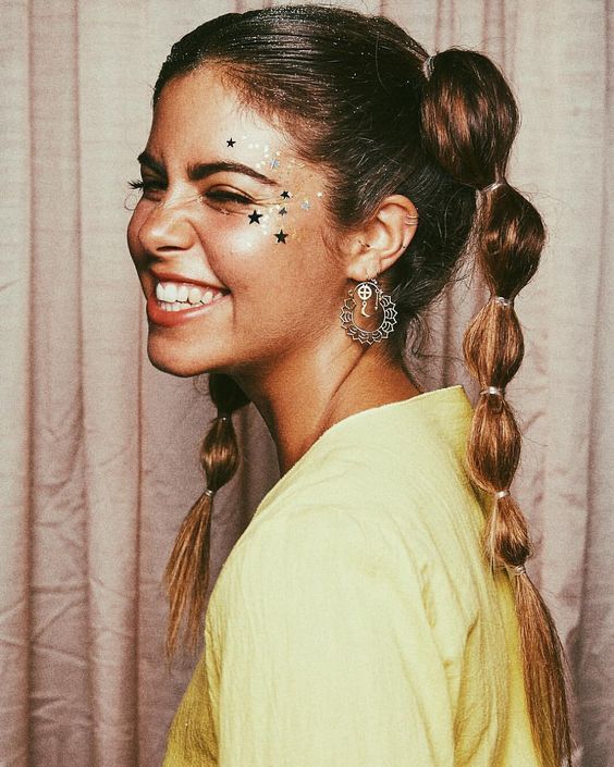 bubble pigtails Coachella inspiration