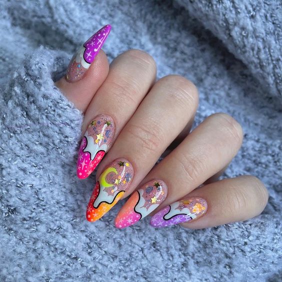 Lisa Frank inspired nails