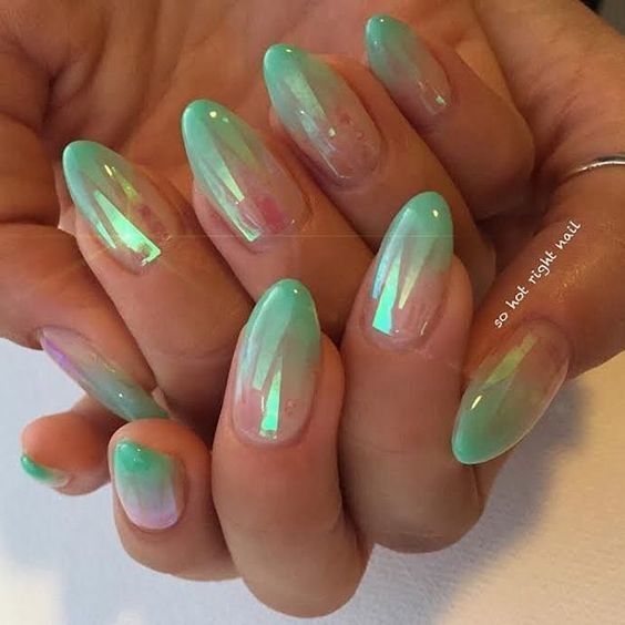 mermaid French nails