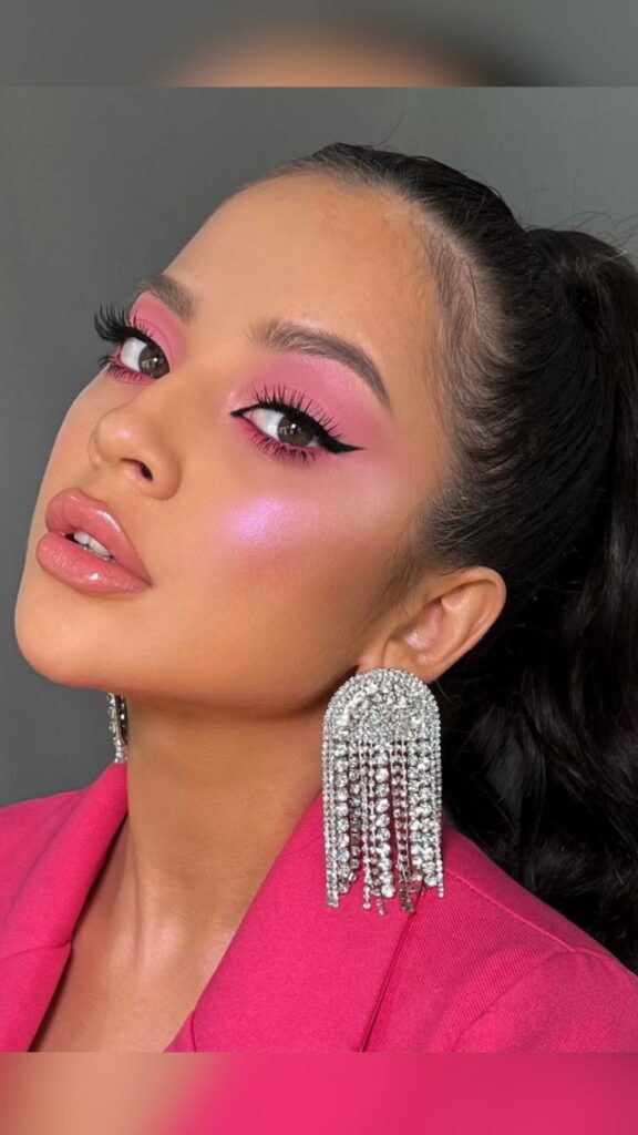 hot pink makeup ideas for Coachella