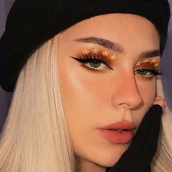 sunset inspired Coachella makeup idea