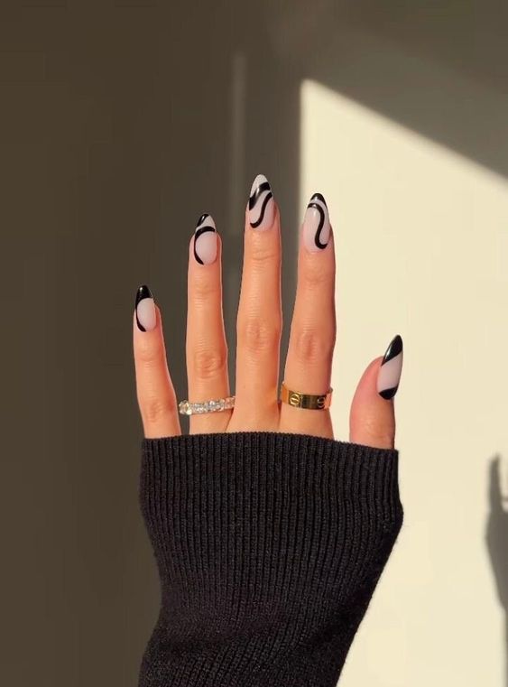 black festival nail ideas