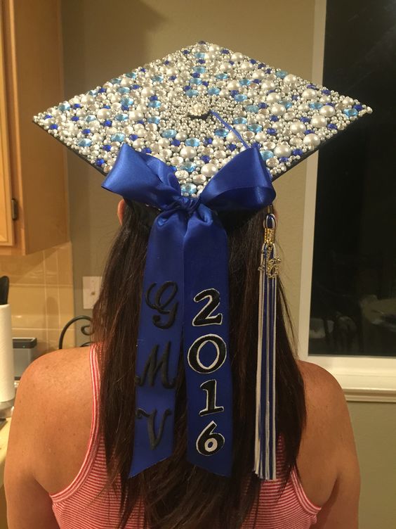 graduation cap with rhinestones