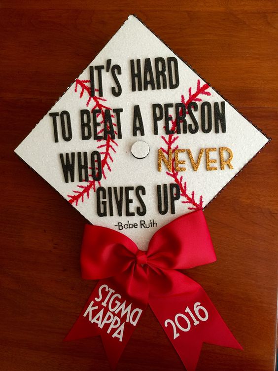 baseball player graduation cap design