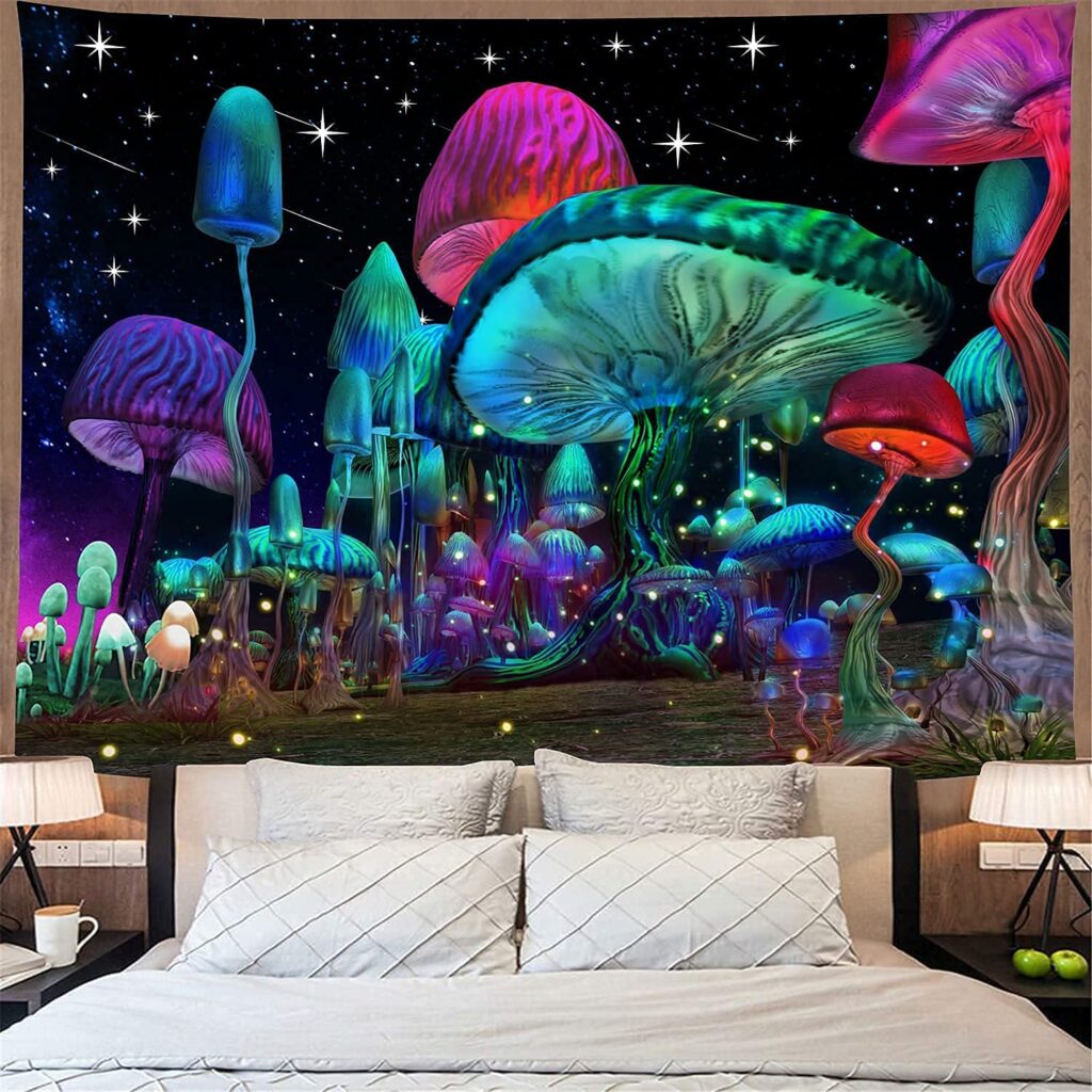 mushrooms wall tapestry for dorm