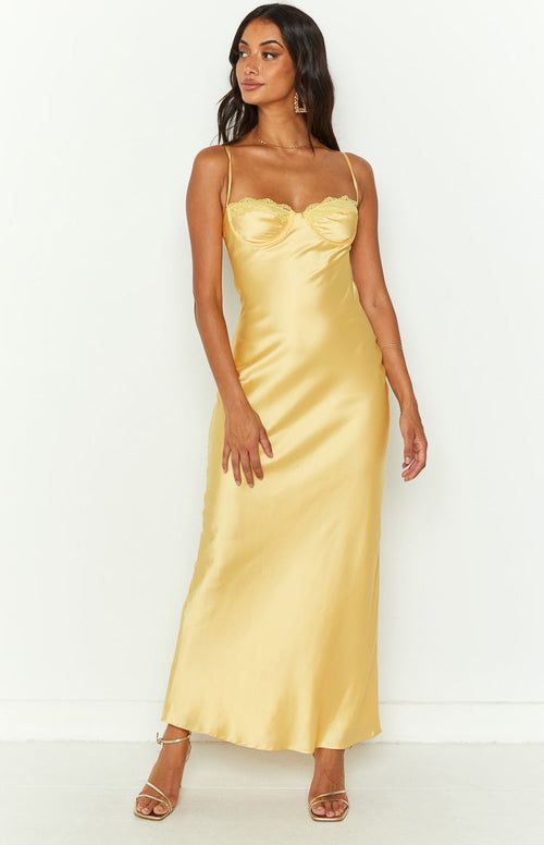 yellow grad dresses