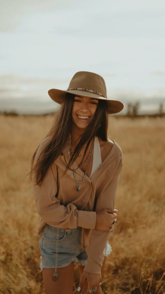 western boho senior photo