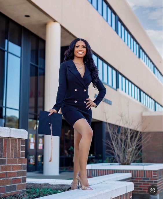 black graduation blazer dress 