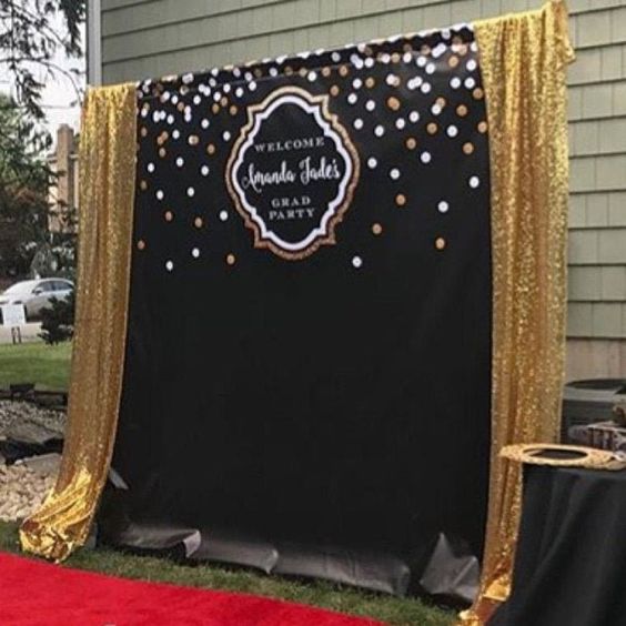 personalized banner backdrop for grad party